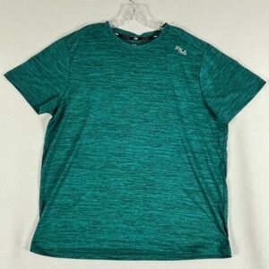 FILA Sport Green and Black Blend Short Sleeve Active Wear Shirt Size XXL